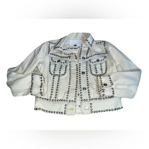 Coach Cream Studded Jean Jacket